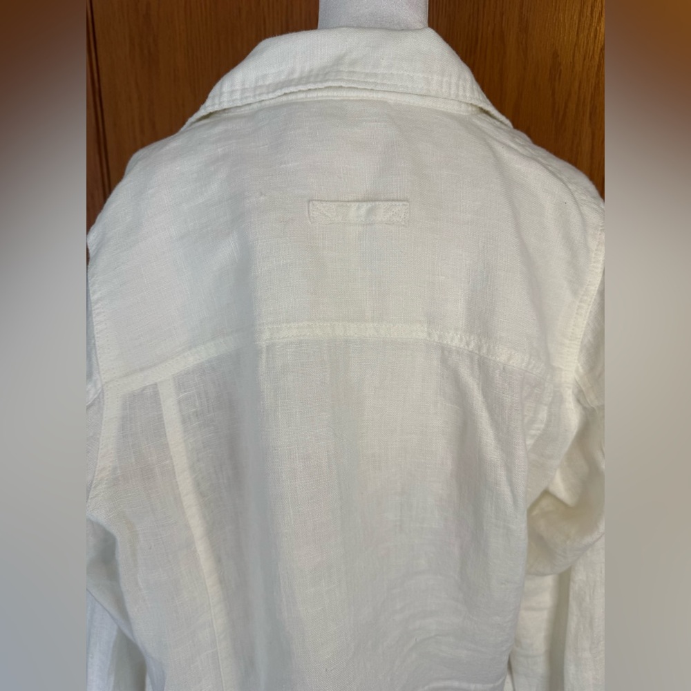 Nicole Miller 100% Linen White Button-Up Jacket, Like New - Picture 11 of 11